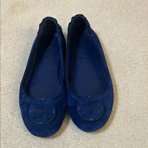 Tory Burch Royal Blue Suede Flats